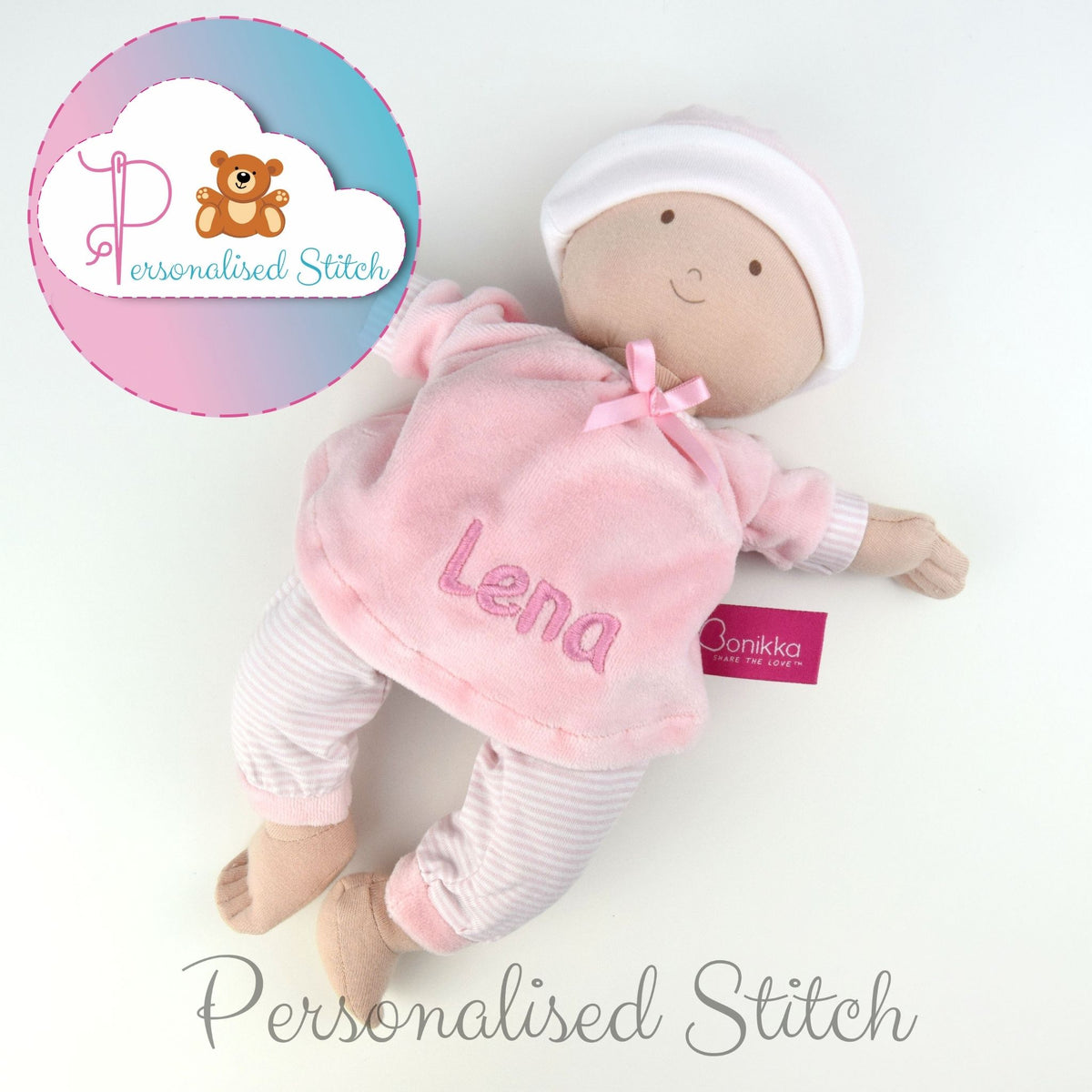 Personalised Rag Doll Baby Girl Bonikka – Personalised stitch