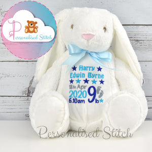 personalised white bunny teddy bear