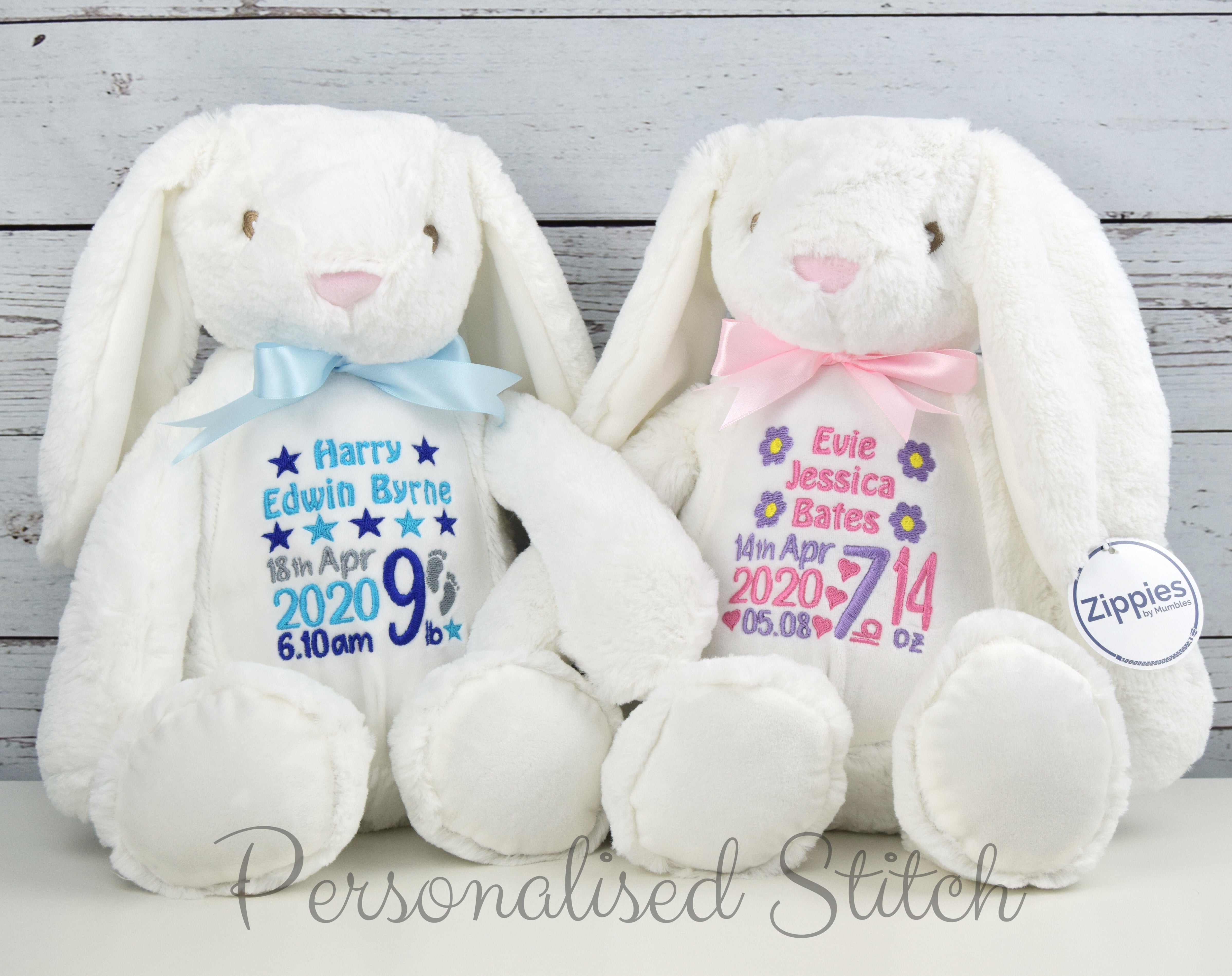 Personalised baby gift bunny