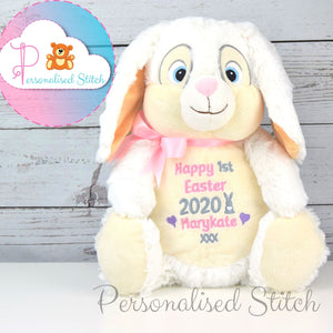 embroidered cream bunny soft toy