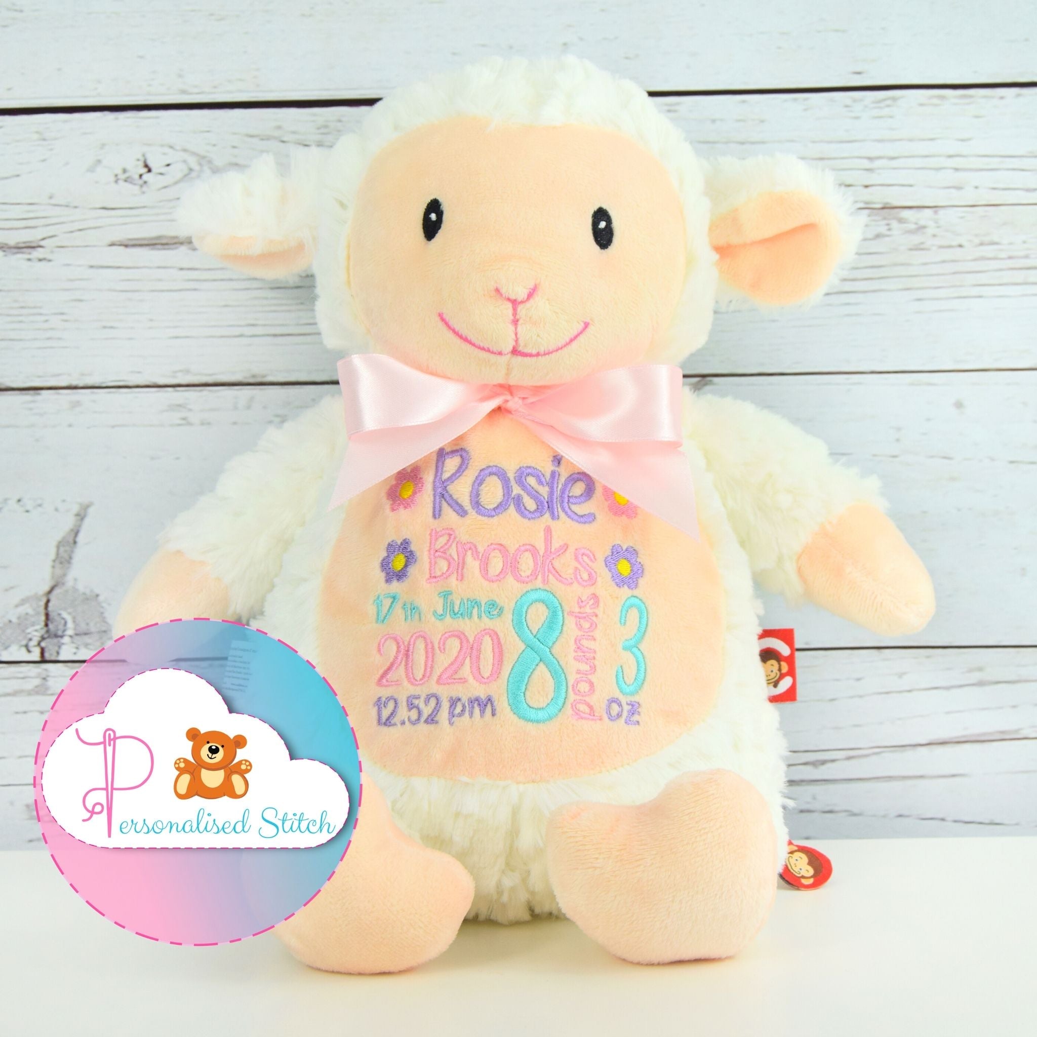 personalised lamb plush toys