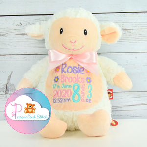 personalised lamb plush toys