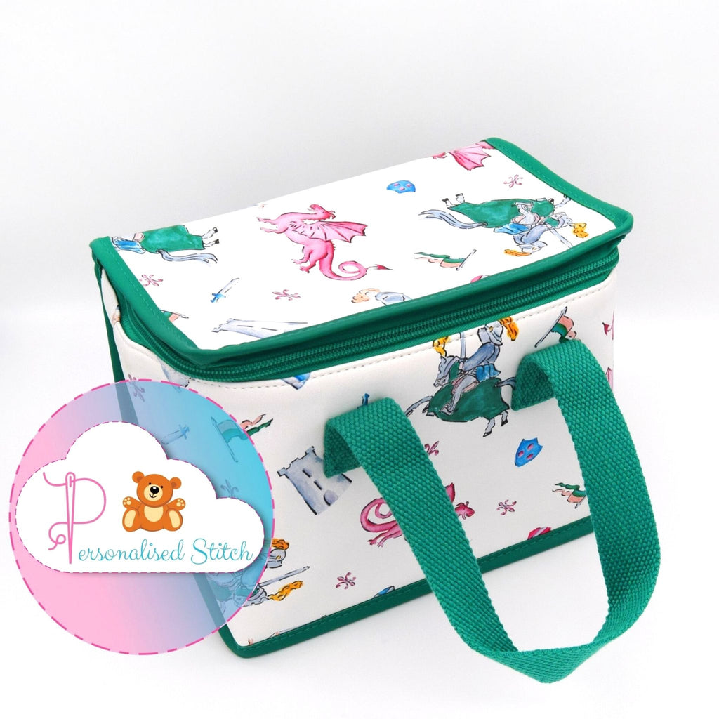 customised knights and dragons lunch box
