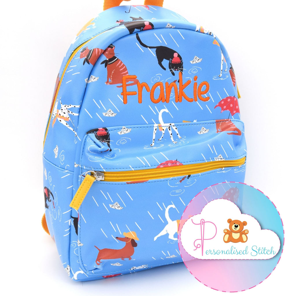 kids personalised backpack dogs