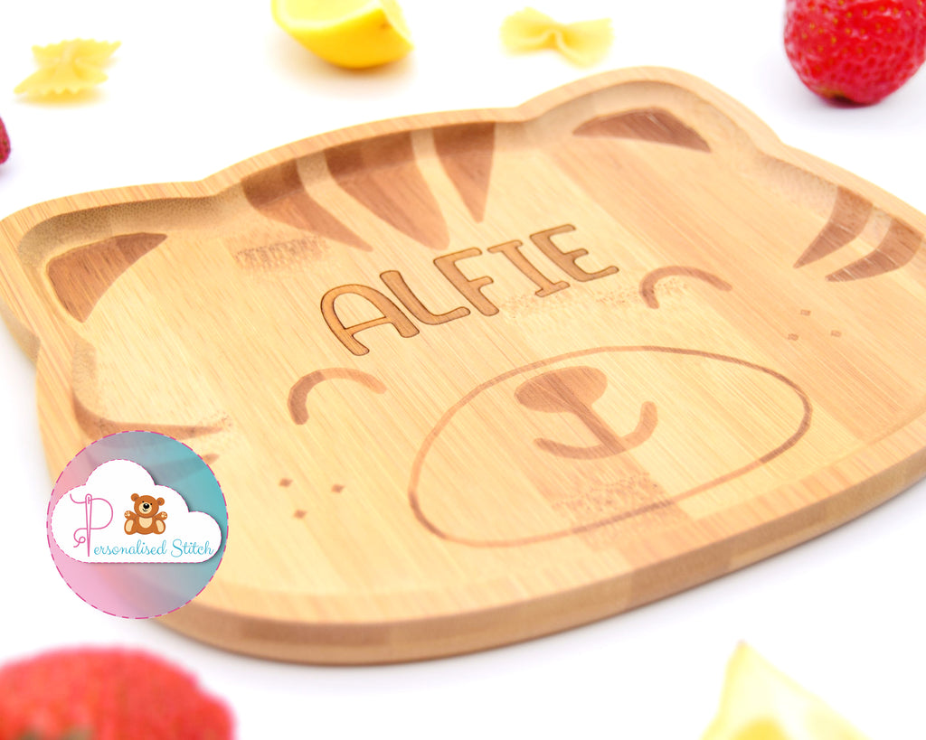 personalised organic bamboo plate