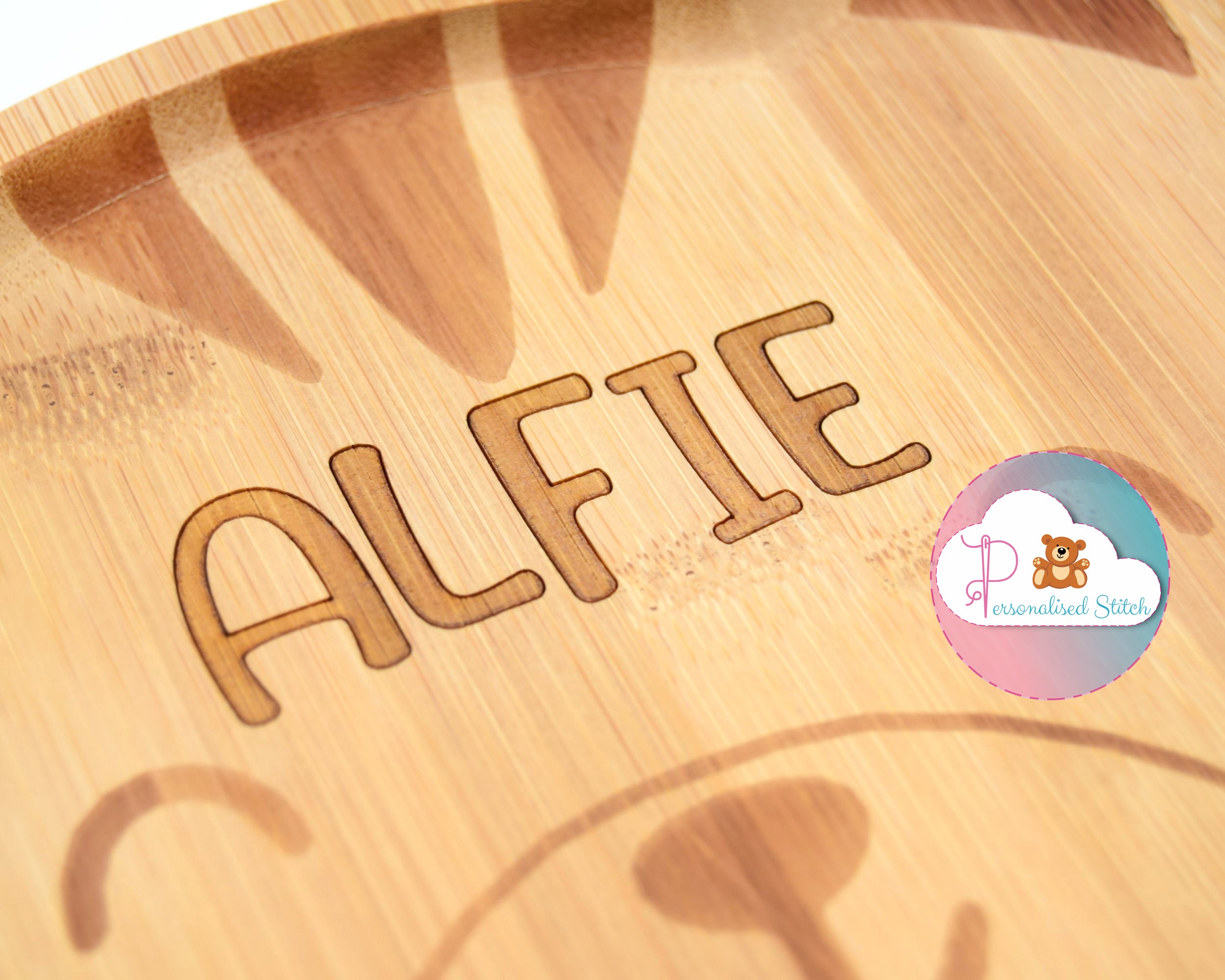 personalised tiger bamboo plate