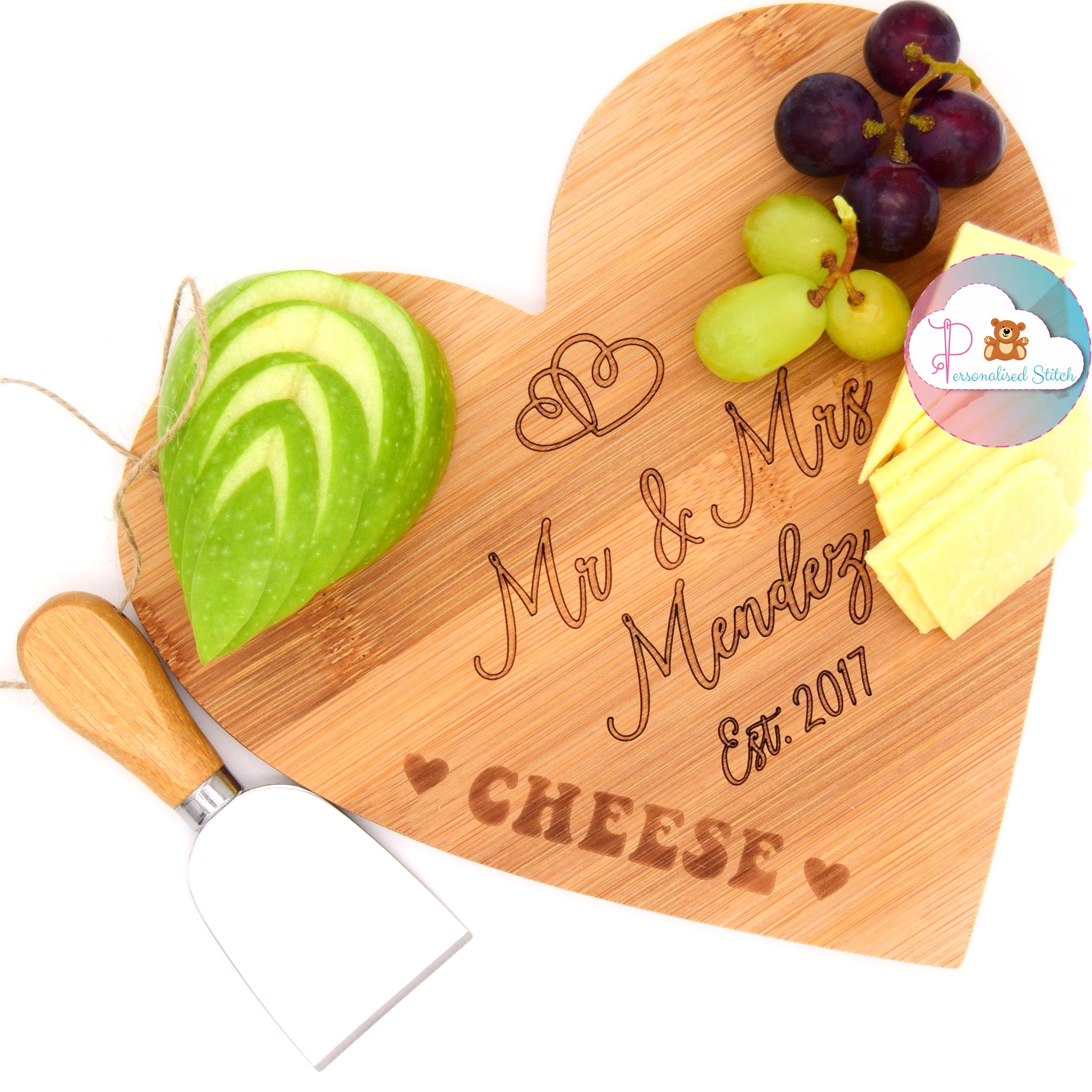 personalised wedding anniversary cheese board