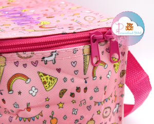 personalised girls pink unicorn lunch box