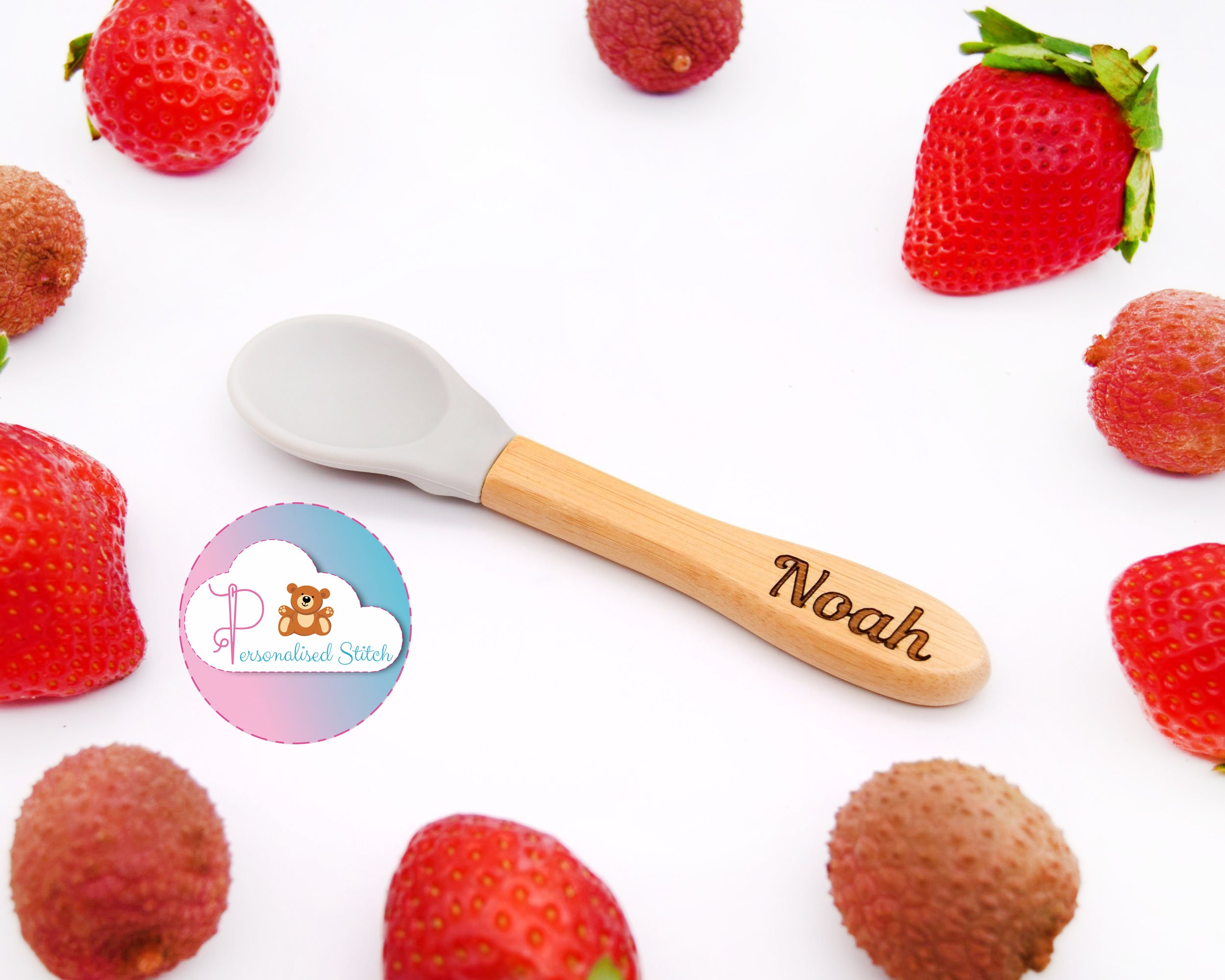 personalised bamboo baby bowl & spoon set
