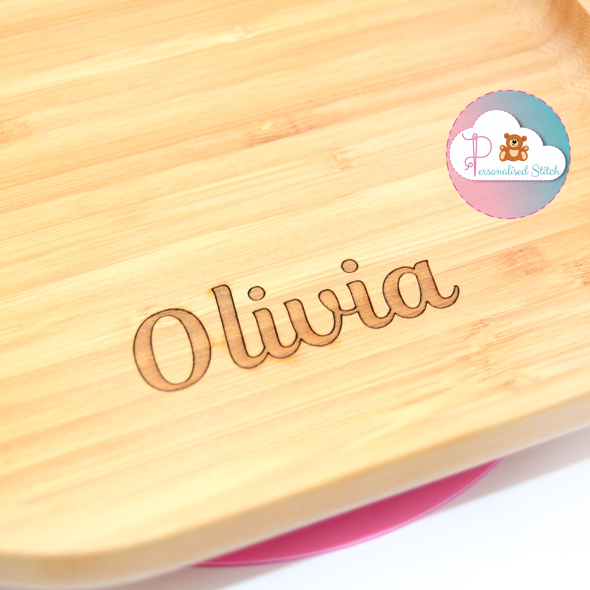 personalised baby sectional plate engraved