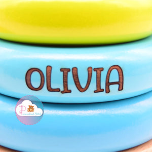 personalised engraved wobbly stacker toy