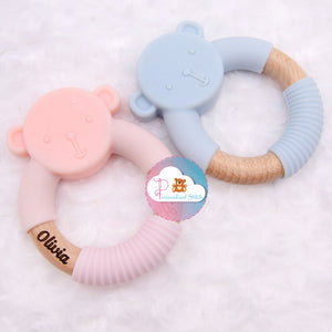 personalised baby teether ring