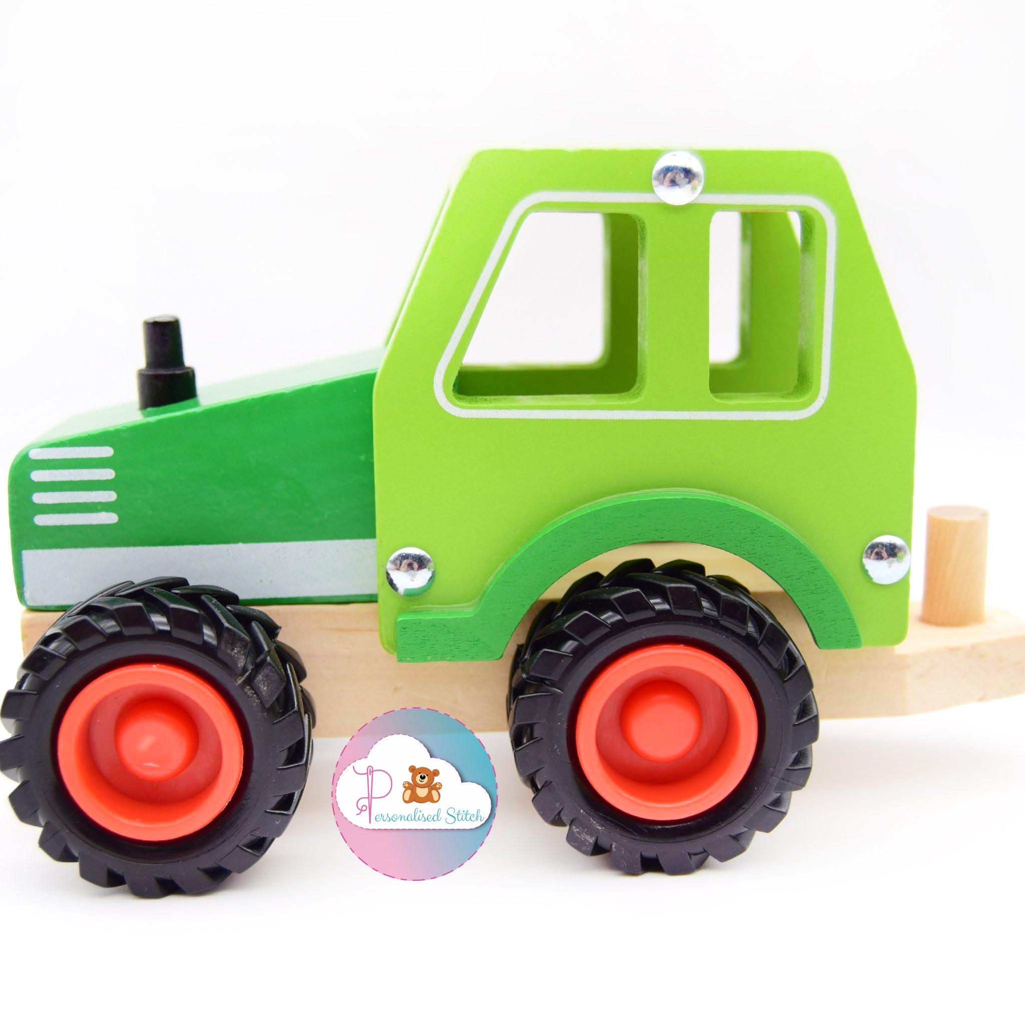 personalised wooden toy tractor toddler set