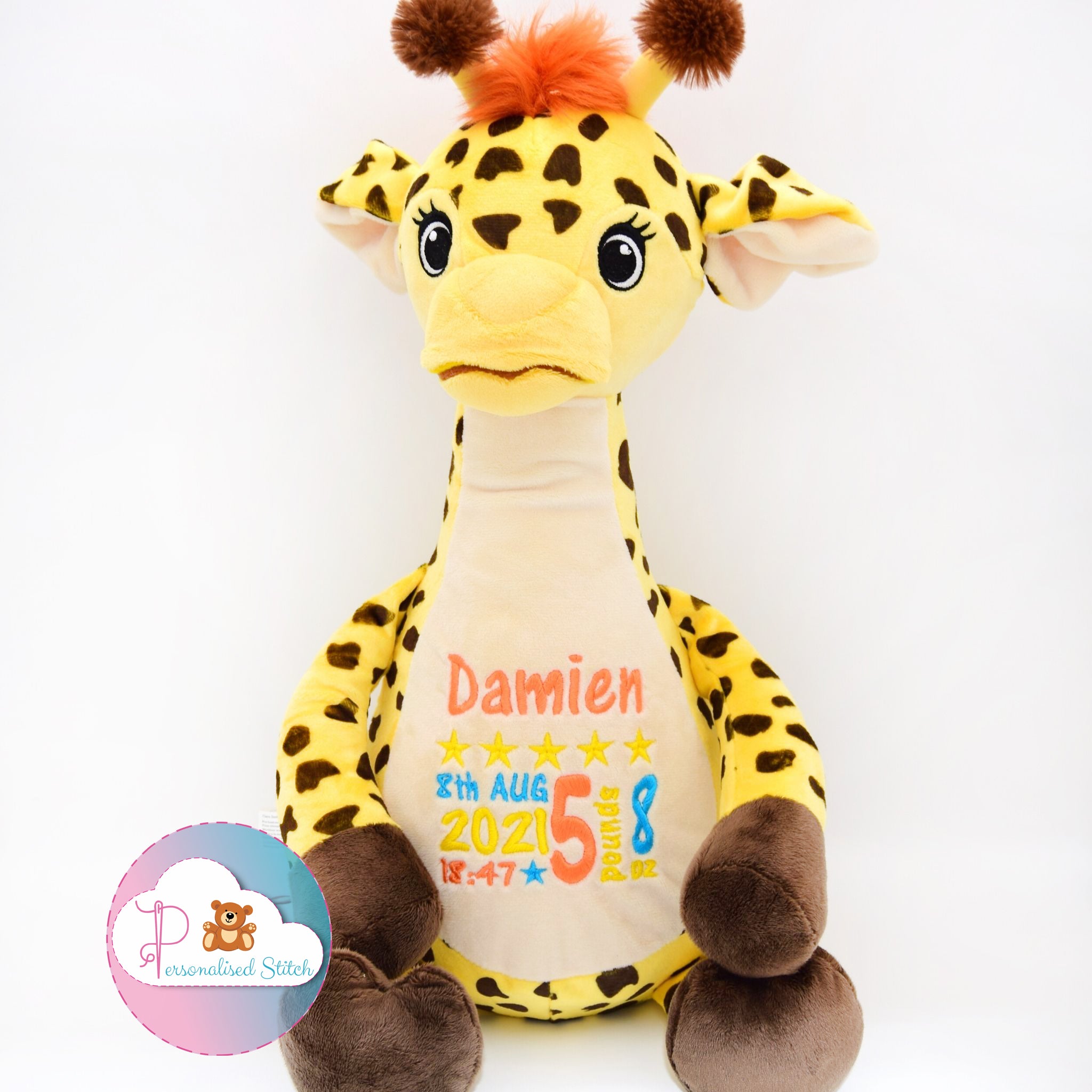personalised giraffe teddy bear