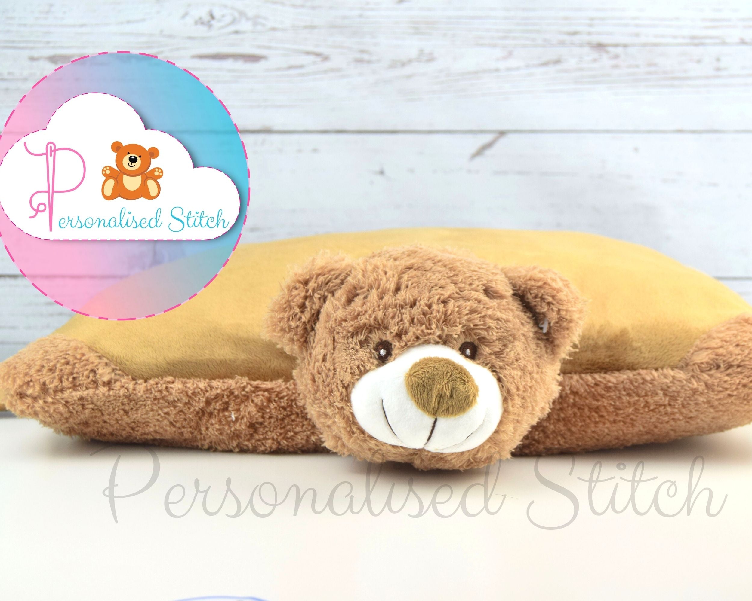 personalised teddy bear cushion