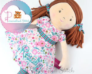 personalised embroidered rag doll
