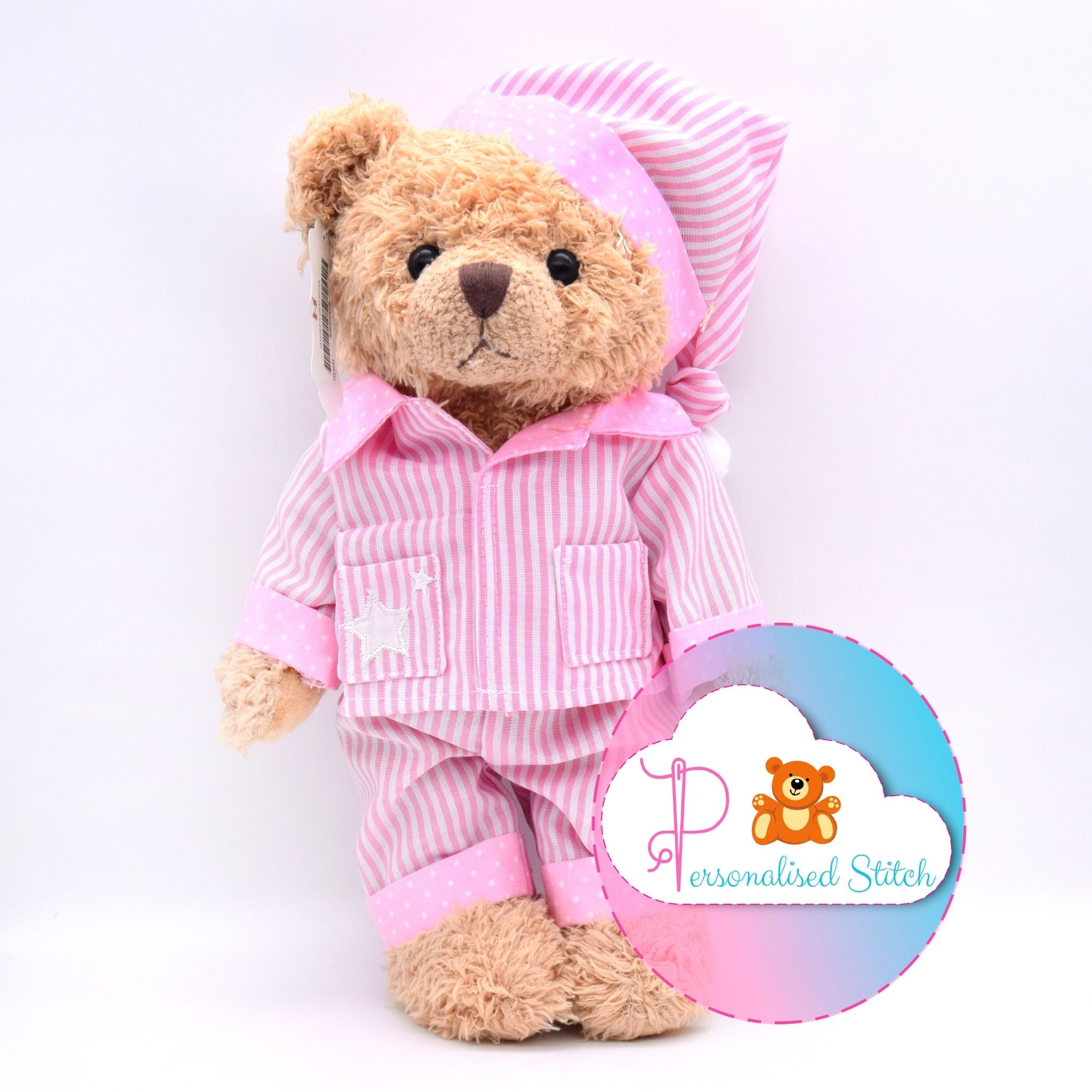 personalised pink teddy bear soft toy