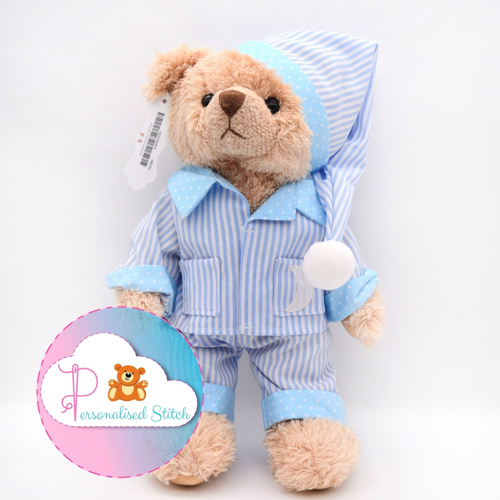 customised blue teddy bear soft toy