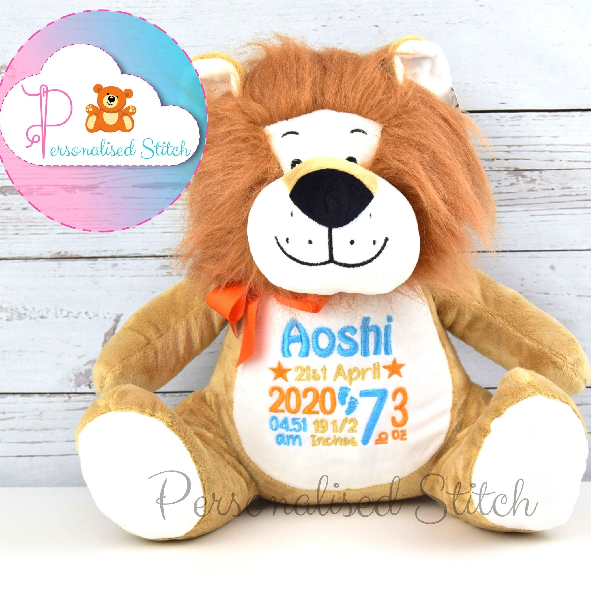 customised lion soft toy teddy bear