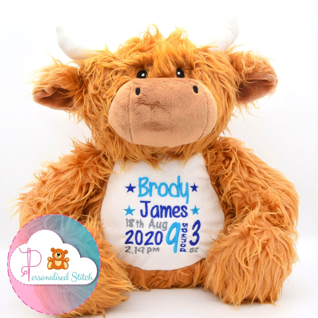 personalised Scotland highland cow soft toy