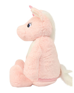 personalised pink unicorn soft toy teddy bear